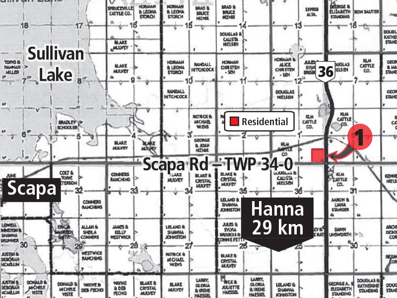 Residential acreage with home for sale near Hanna, AB Ritchie Bros